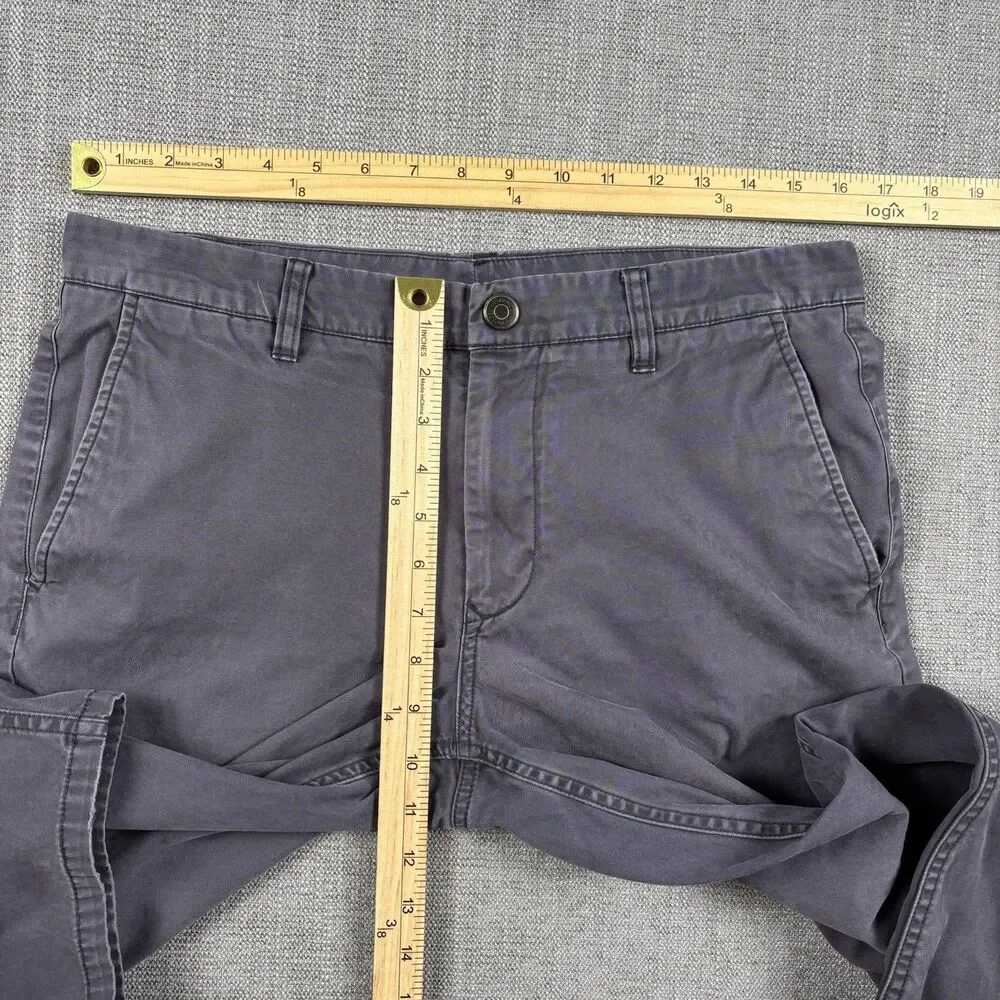 Bonobos Washed Chinos Pants Men 32x30 Gray Straight Fit Casual Flat Front Preppy